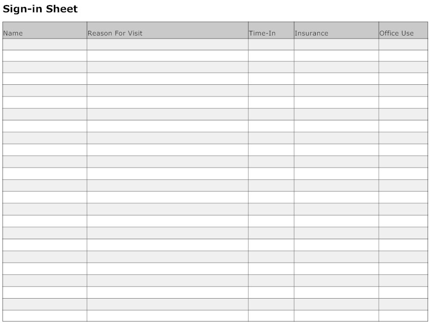 7+ Sample Medical Sign in Sheets | Sample Templates 7+ Sample Medical Sign in Sheets | Sample Templates