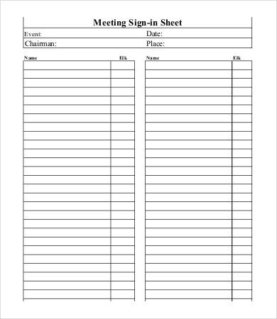 Printable Sign In Sheet | Visitor, Class, and Meeting Sign In Sheets Printable Sign In Sheet | Visitor, Class, and Meeting Sign In Sheets