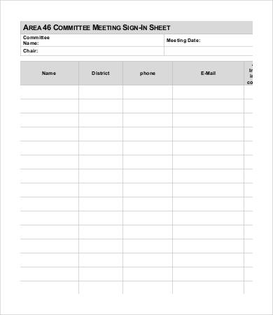 Meeting Sign In Sheet Template Meeting Sign In Sheet Template