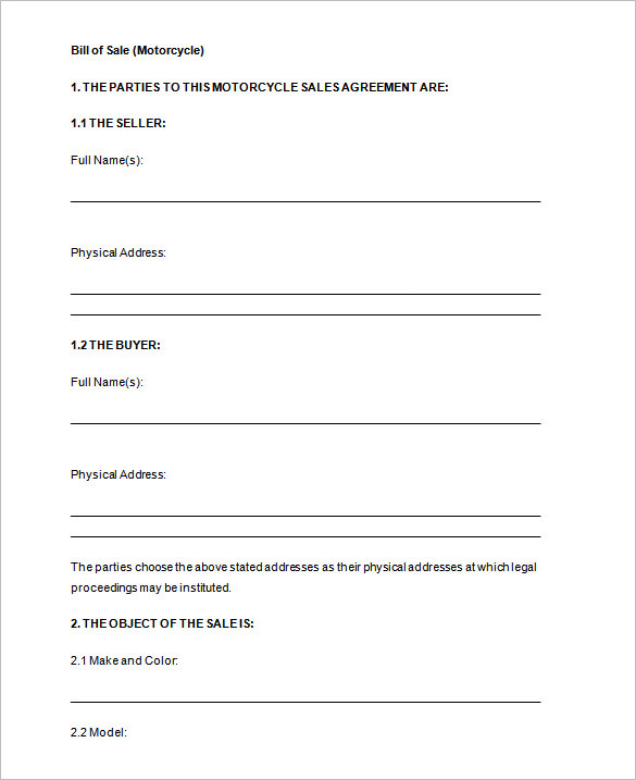 Bill of Sale Template 44+ Free Word, Excel, PDF Documents Bill of Sale Template 44+ Free Word, Excel, PDF Documents