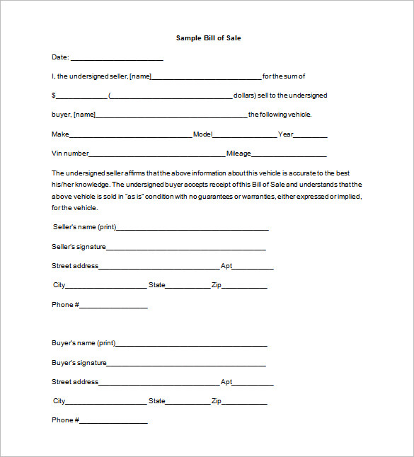 Bill of Sale Template 44+ Free Word, Excel, PDF Documents Bill of Sale Template 44+ Free Word, Excel, PDF Documents
