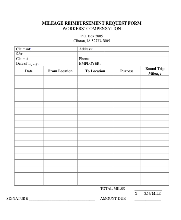 mileage reimbursement form template sample mileage reimbursement mileage reimbursement form template sample mileage reimbursement