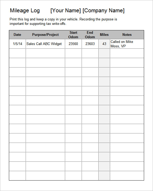 Free Mileage Tracking Log and Mileage Reimbursement Form Free Mileage Tracking Log and Mileage Reimbursement Form