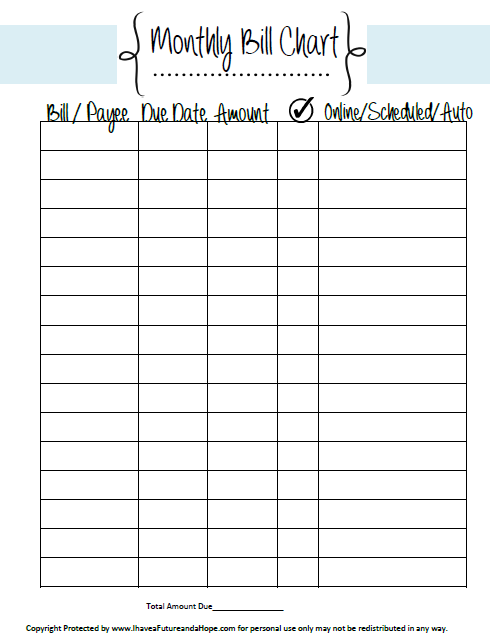 Bill Planner Printable Pay Down Your Bills This Year! Bill Planner Printable Pay Down Your Bills This Year!