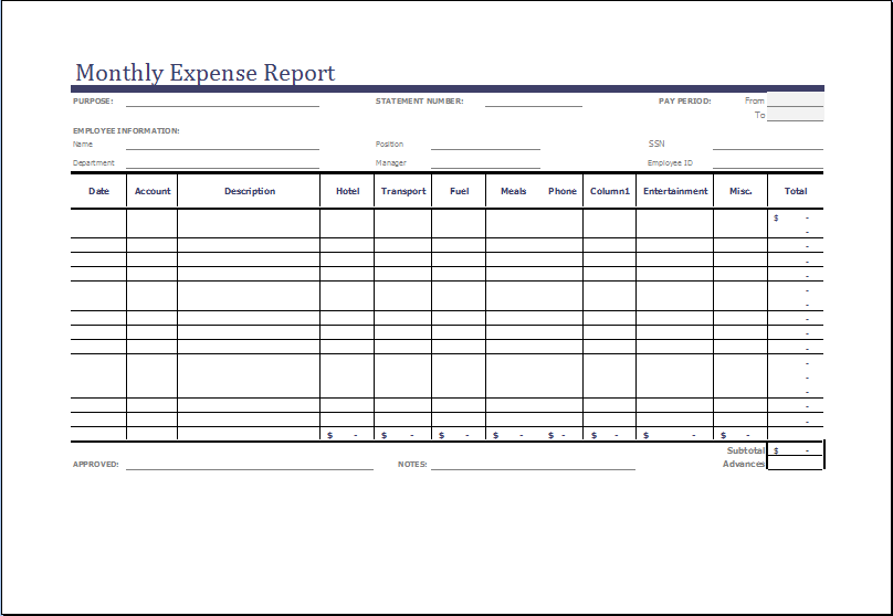 free google business templates monthly expense report monthly free google business templates monthly expense report monthly