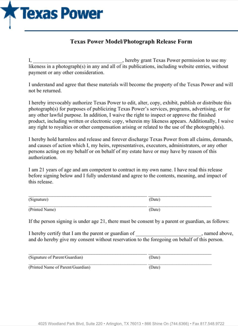 Release of liability form texas optional representation Release of liability form texas optional representation