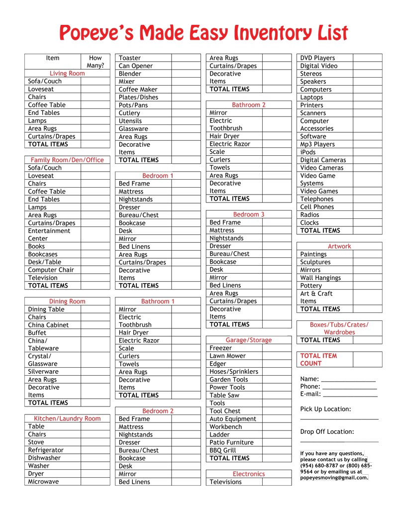 Moving Inventory List Template Davoodi.info Template Moving Inventory List Template Davoodi.info Template
