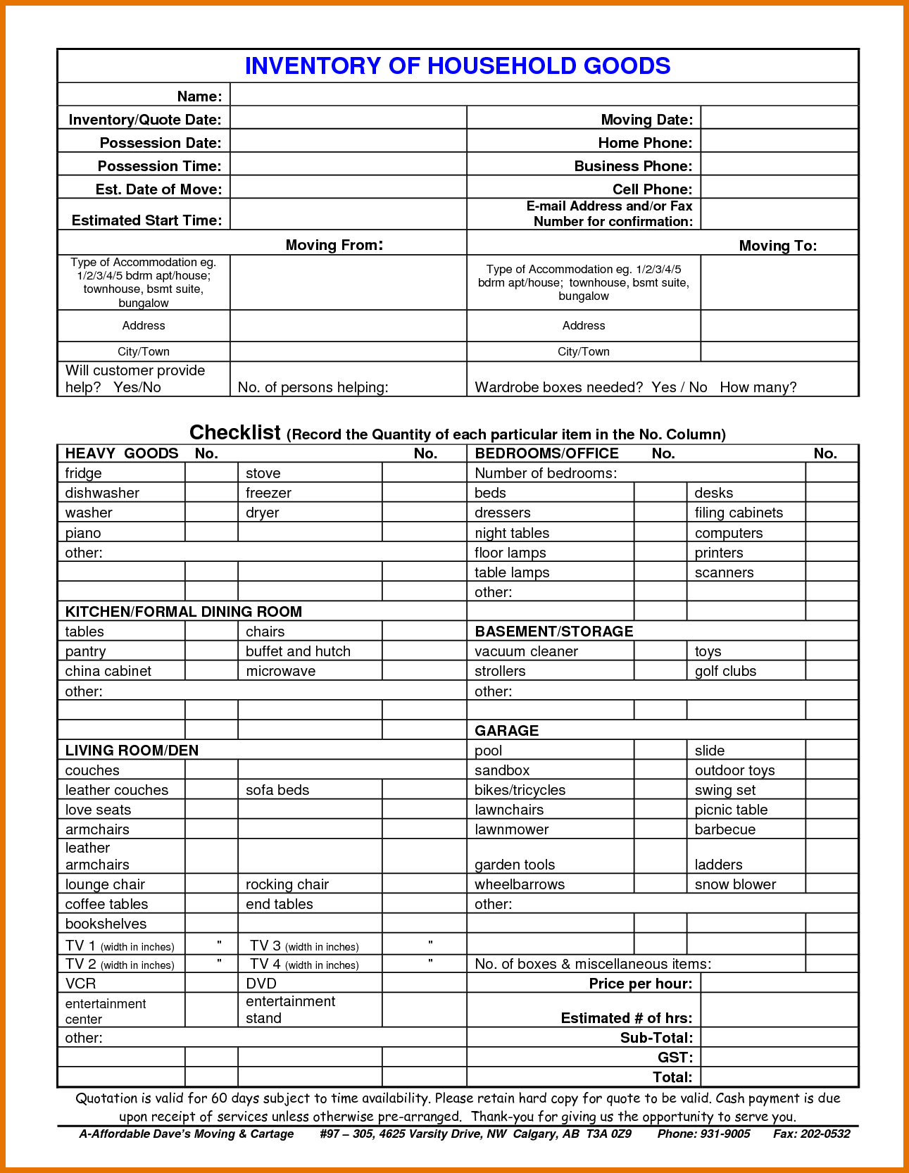 Collection of Solutions for Moving Inventory List Template Of Your Collection of Solutions for Moving Inventory List Template Of Your