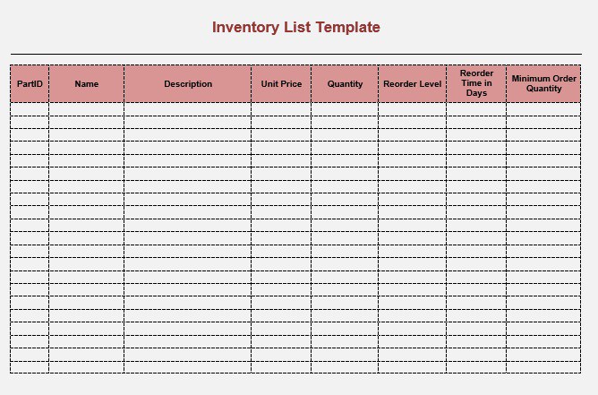 8 Free Sample Moving Inventory List Templates Printable Samples 8 Free Sample Moving Inventory List Templates Printable Samples