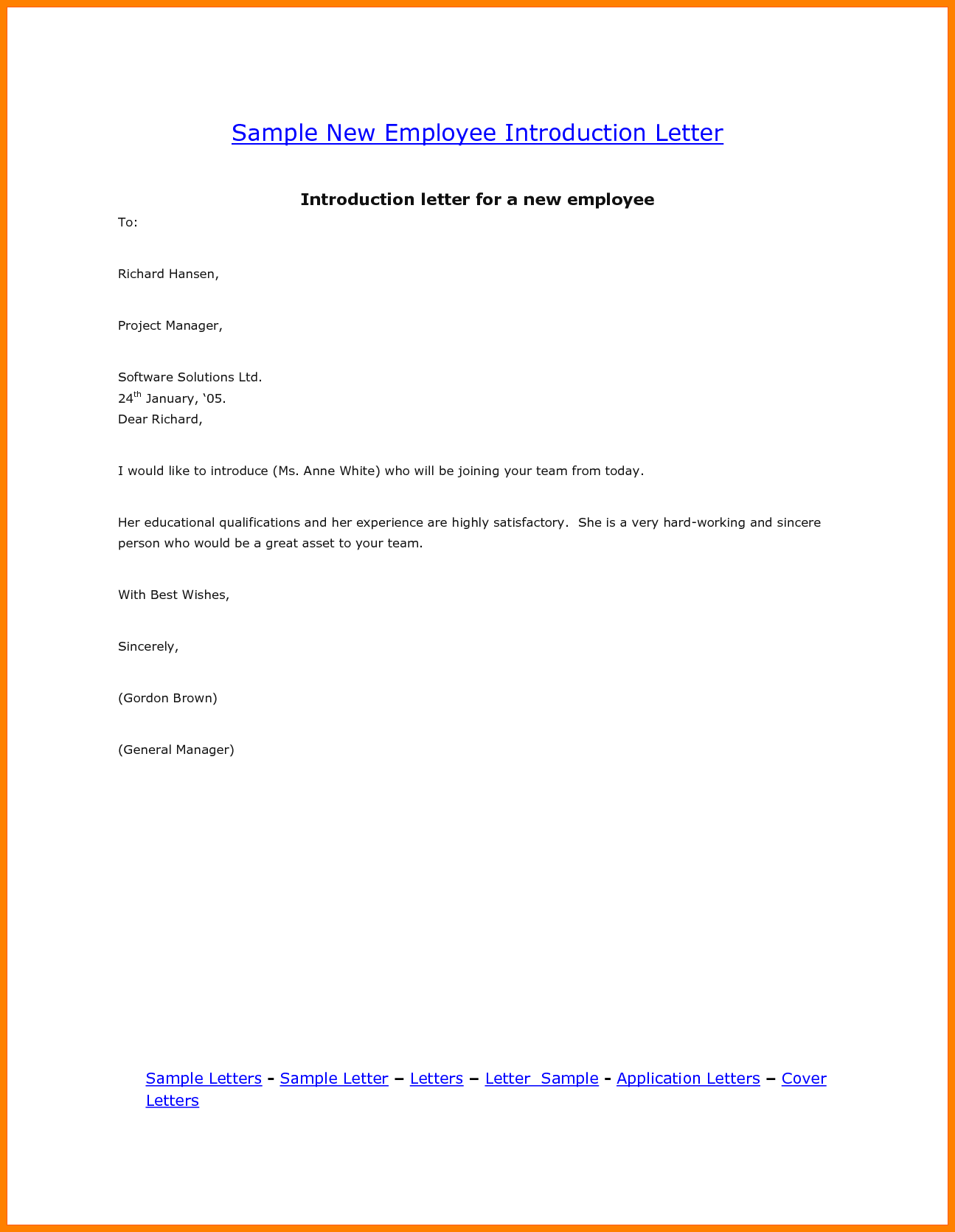 New Employee Introduction Template New Employee Introduction Template