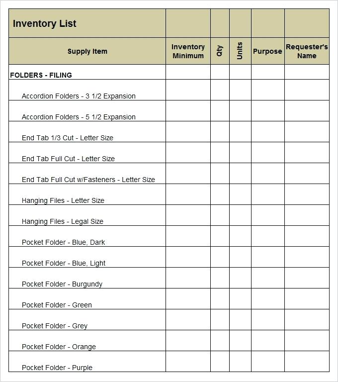 Office Supply List Template Checklist Excel Inventory All Office Supply List Template Checklist Excel Inventory All