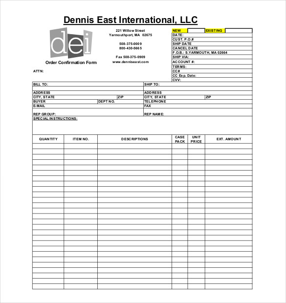 Order Form Template Order Form Template