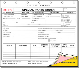Custom Parts Order Forms Custom Parts Order Forms