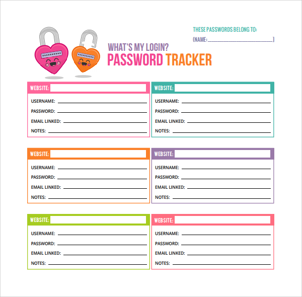 Password Log Template Password Log Template