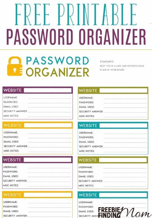 FREE Printable Password Organizer | Thrifty Thursday @ LWSL FREE Printable Password Organizer | Thrifty Thursday @ LWSL