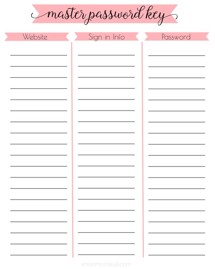 COMPUTER PASSWORD ORGANIZATION + FREE PRINTABLE | Printables COMPUTER PASSWORD ORGANIZATION + FREE PRINTABLE | Printables