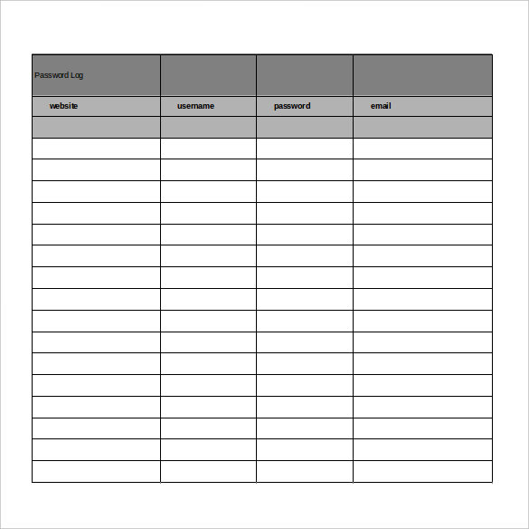 9+ Sample Password Spreadsheet Templates PDF, DOC, Excel | Free 9+ Sample Password Spreadsheet Templates PDF, DOC, Excel | Free