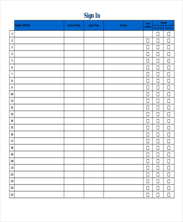 patient sign in sheet template Kleo.beachfix.co patient sign in sheet template Kleo.beachfix.co