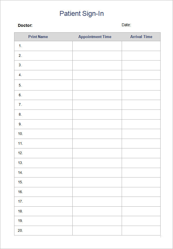 Printable Sign In Sheet | Visitor, Class, and Meeting Sign In Sheets Printable Sign In Sheet | Visitor, Class, and Meeting Sign In Sheets