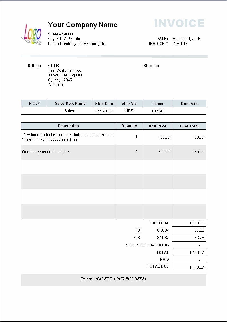Billing Invoice Template for Excel Billing Invoice Template for Excel