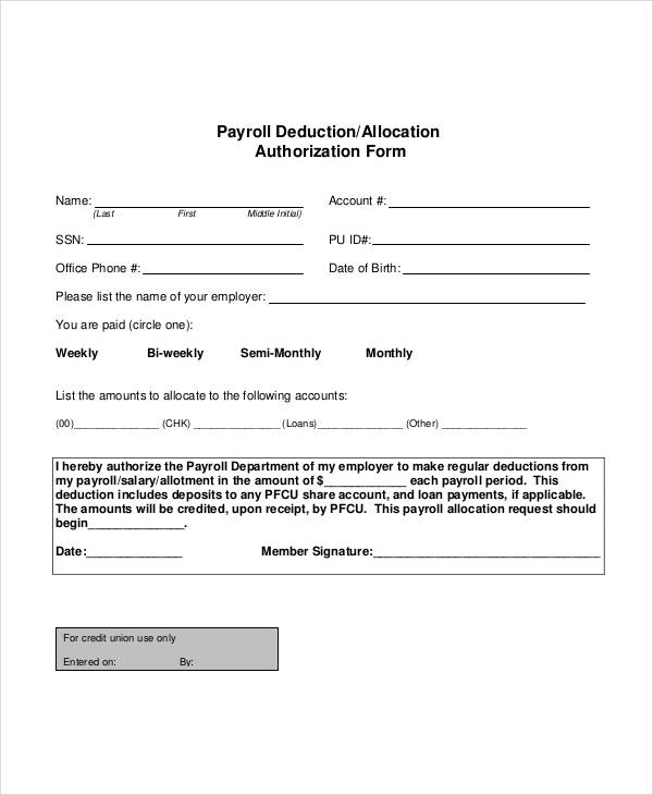 payroll deduction authorization form template payroll deduction payroll deduction authorization form template payroll deduction