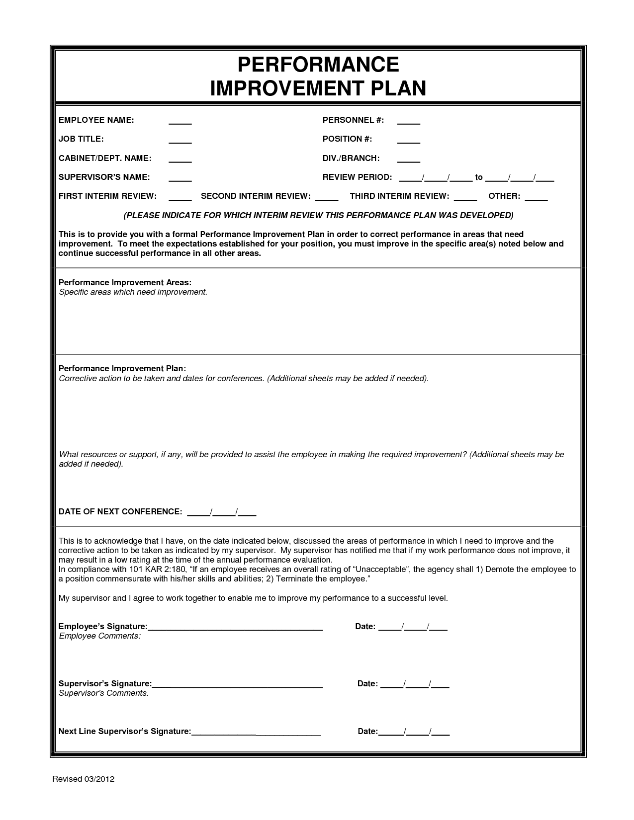 performance improvement plan template Google Search | Employee performance improvement plan template Google Search | Employee