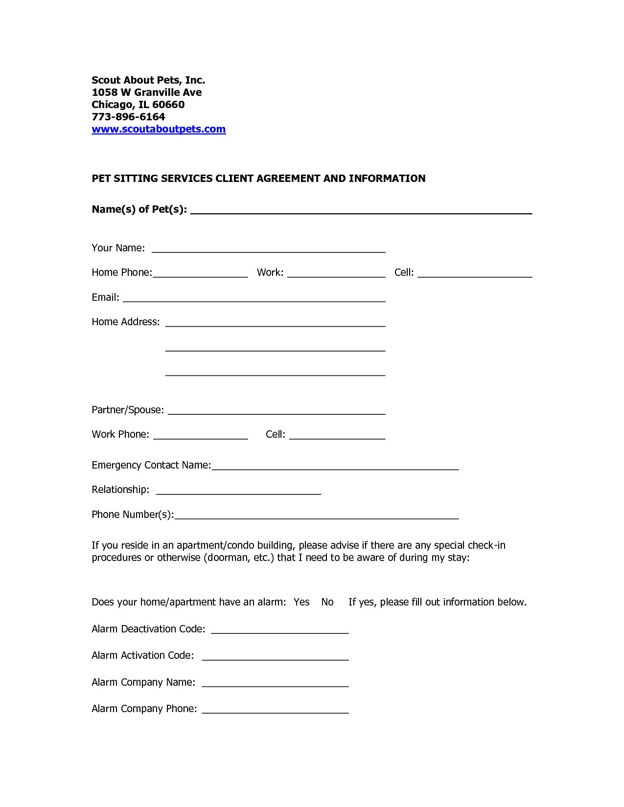 professional pet sitting forms template | Dog Sitting Form Scout professional pet sitting forms template | Dog Sitting Form Scout