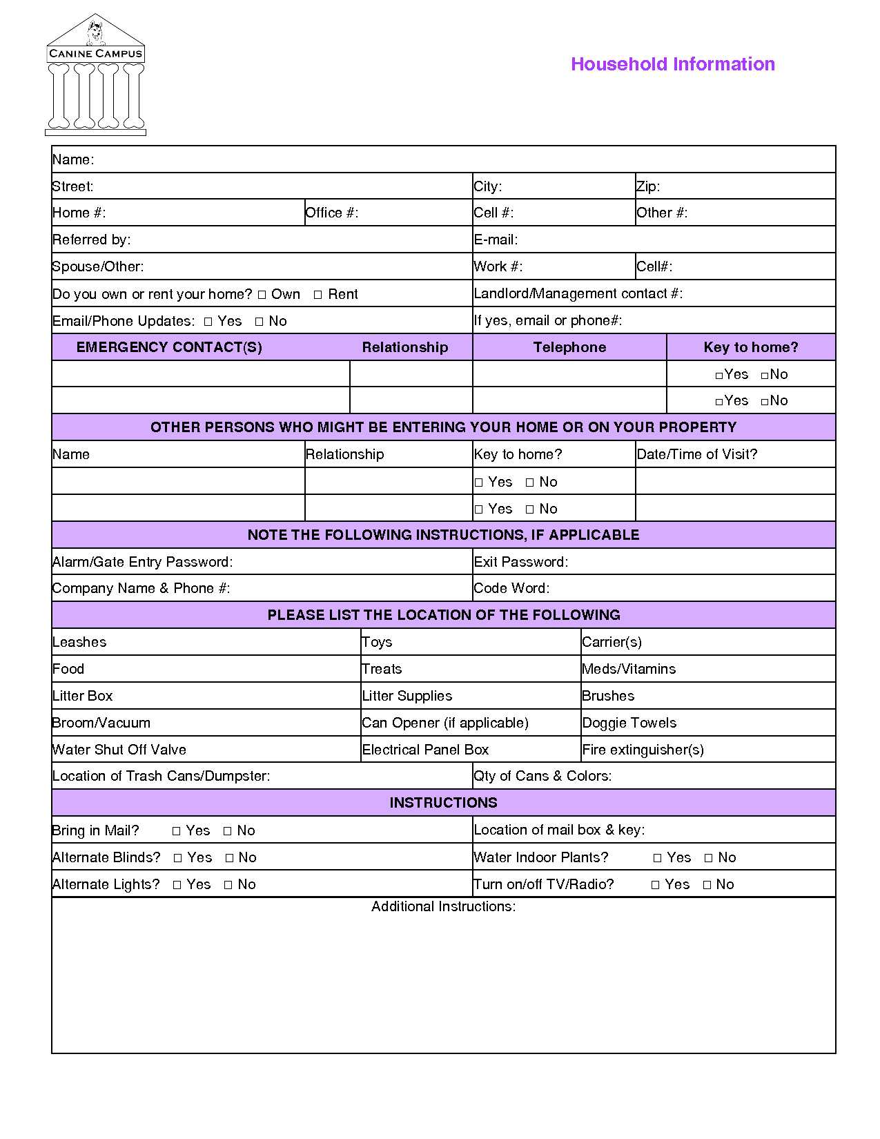 pet sitter information form Boat.jeremyeaton.co pet sitter information form Boat.jeremyeaton.co