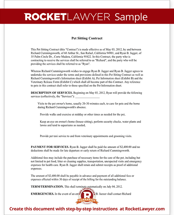 Pet Sitting Contract Fill Online, Printable, Fillable, Blank Pet Sitting Contract Fill Online, Printable, Fillable, Blank