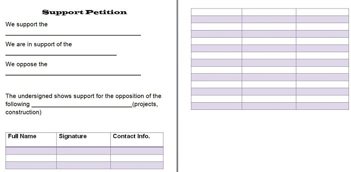 Petition Form Template Petition Form Template