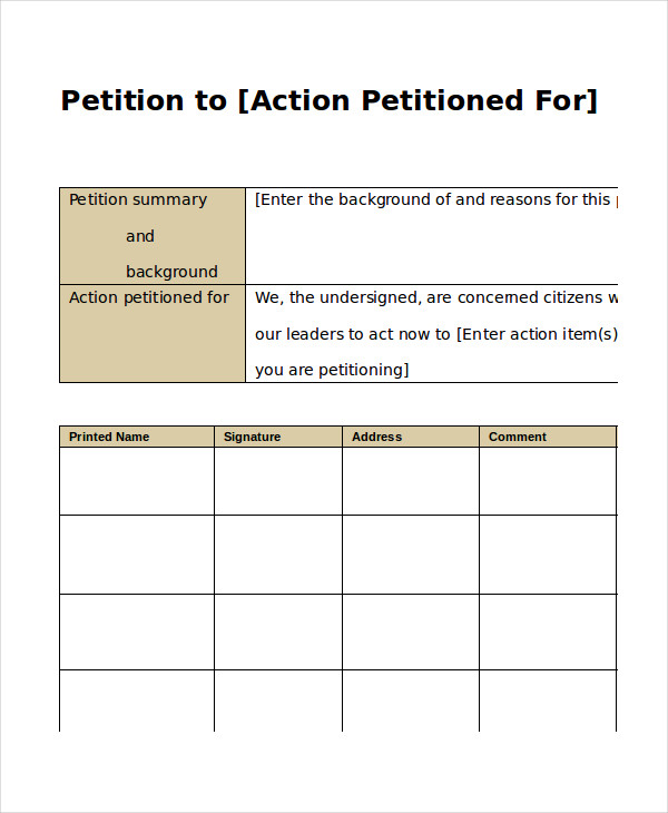 petition form template petition template 23 download free petition form template petition template 23 download free