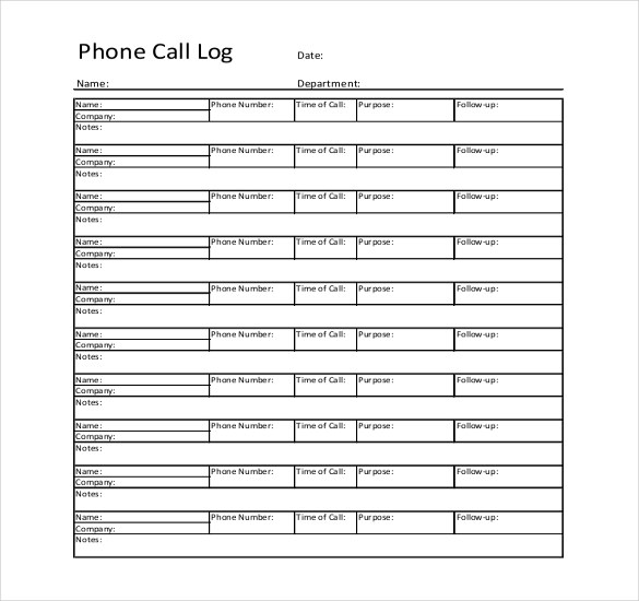 15+ Call Log Templates DOC, PDF, Excel | Free & Premium Templates 15+ Call Log Templates DOC, PDF, Excel | Free & Premium Templates