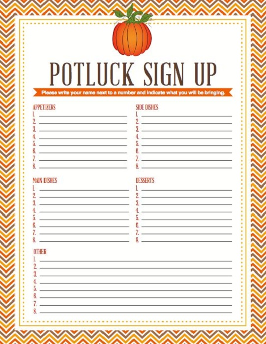 Potluck Sign Up Sheets for Excel and Google Sheets Potluck Sign Up Sheets for Excel and Google Sheets