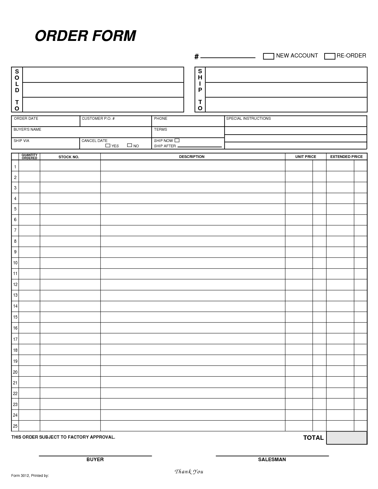 free printable order form template Kleo.beachfix.co free printable order form template Kleo.beachfix.co