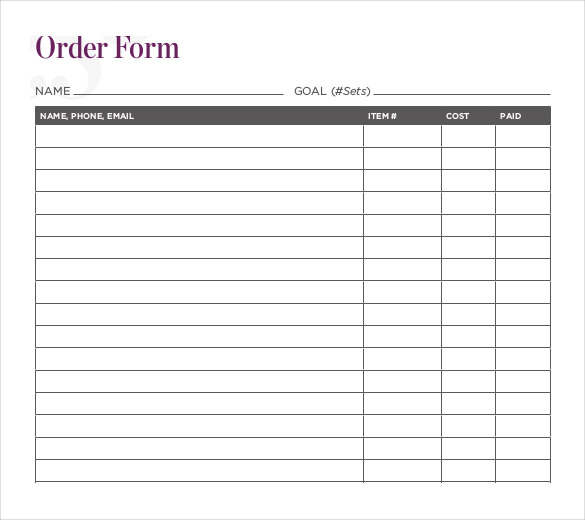free printable order form template Kleo.beachfix.co free printable order form template Kleo.beachfix.co