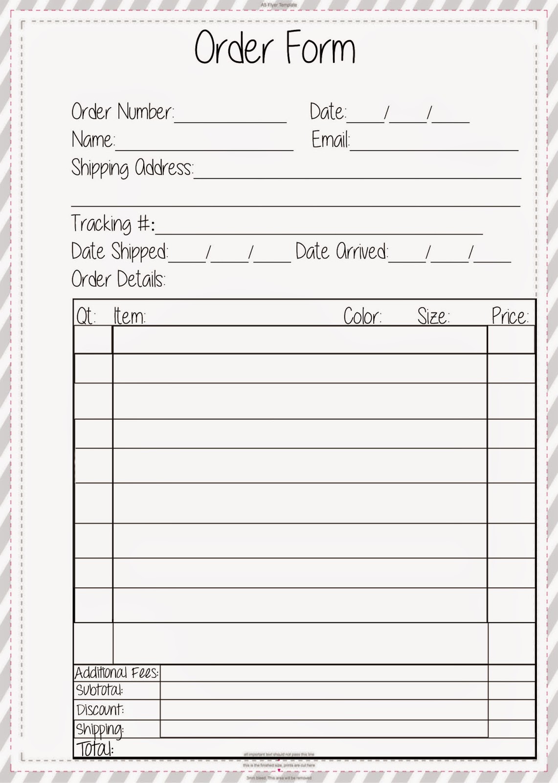 Free Order Form Planner Printable The Stitch Maker Free Order Form Planner Printable The Stitch Maker