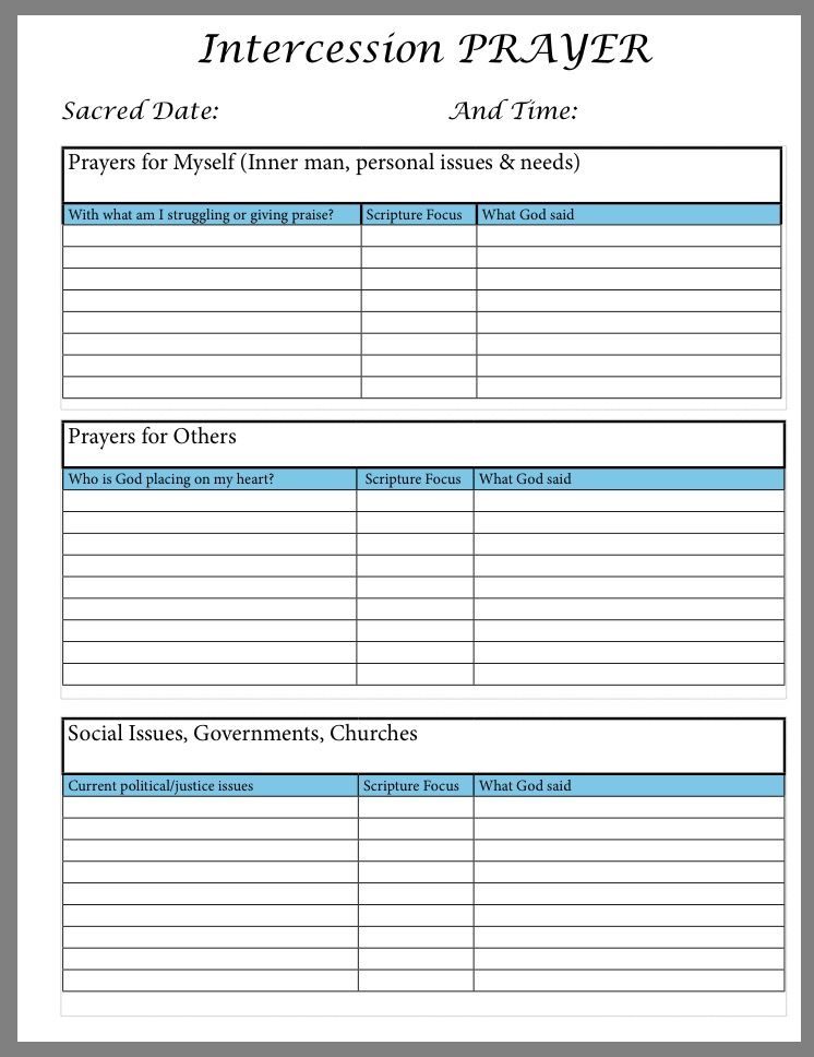 Printable Prayer Journal Template Page | prayers for me Printable Prayer Journal Template Page | prayers for me