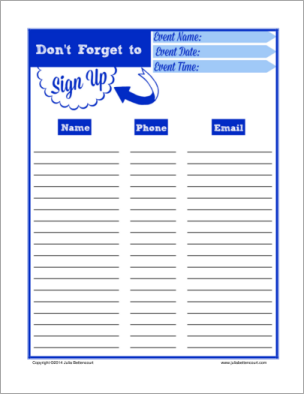 printable sign up sheet template free Kleo.beachfix.co printable sign up sheet template free Kleo.beachfix.co