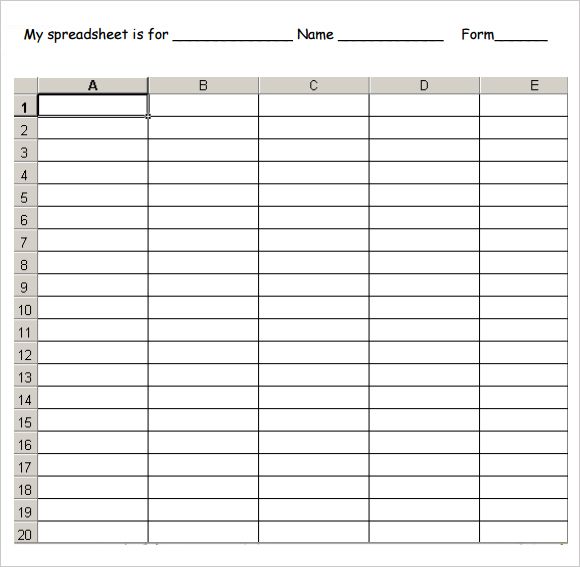 Free Printable Blank Spreadsheet Templates | Blank Templates Free Printable Blank Spreadsheet Templates | Blank Templates