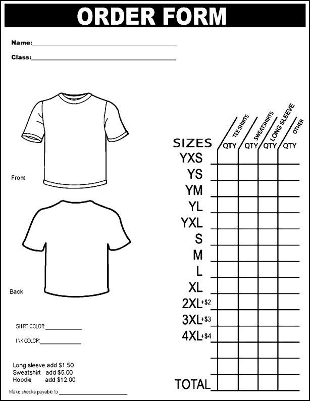 Printable T Shirt Order Form Template | Besttemplates123 | Sample Printable T Shirt Order Form Template | Besttemplates123 | Sample