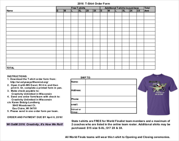 26+ T Shirt Order Form Templates PDF, DOC | Free & Premium Templates 26+ T Shirt Order Form Templates PDF, DOC | Free & Premium Templates