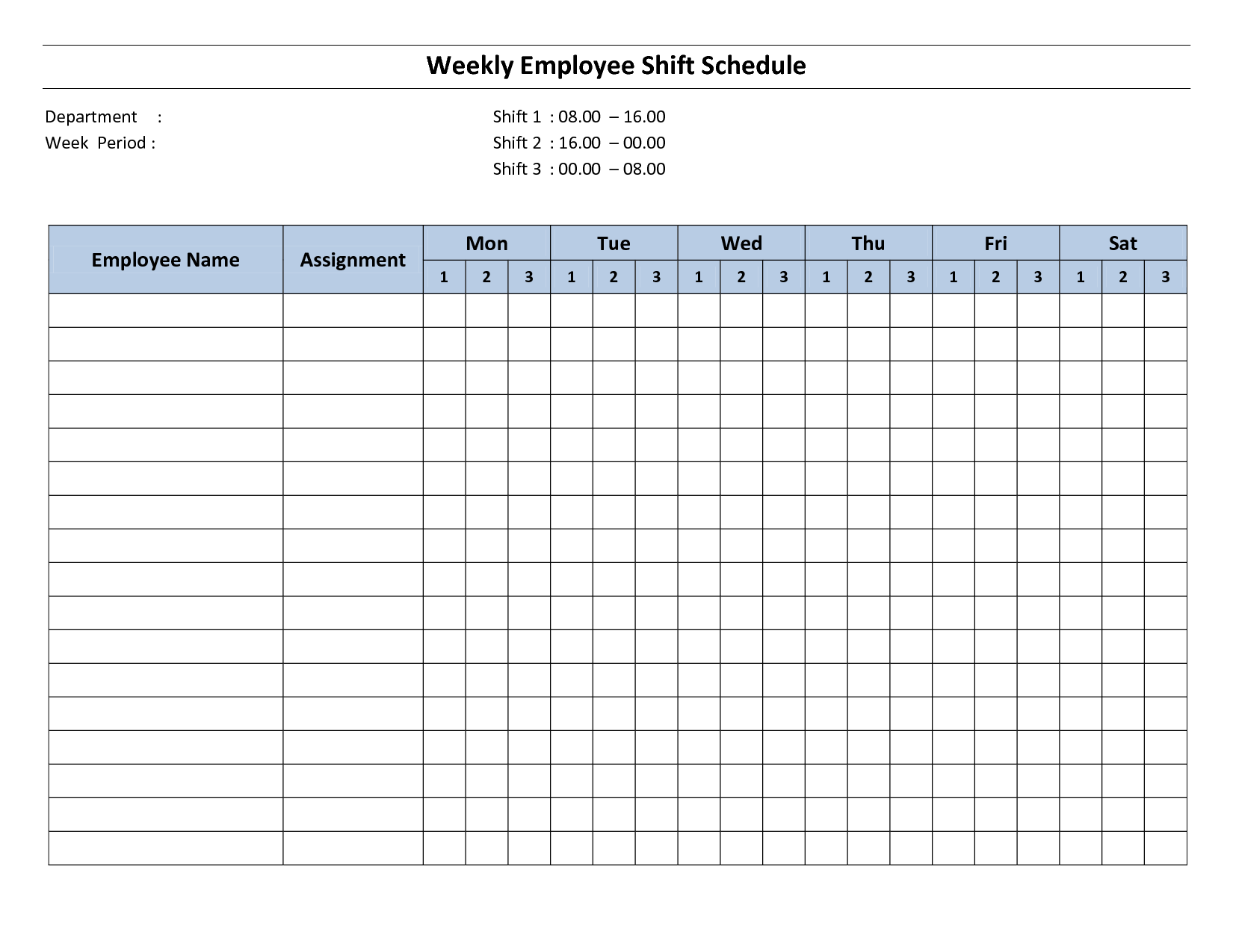 Free Printable Work Schedules | Weekly Employee Work Schedule Free Printable Work Schedules | Weekly Employee Work Schedule