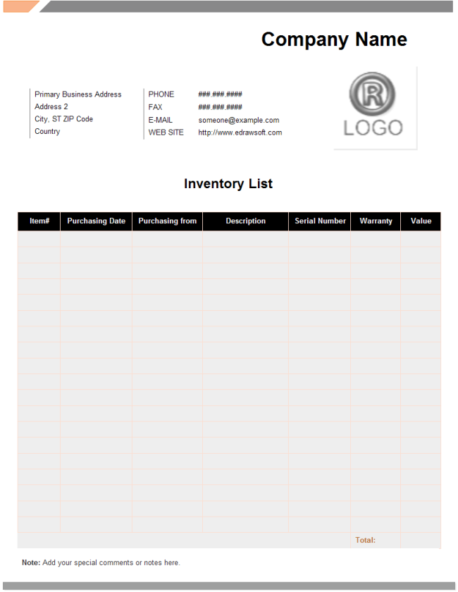 Product Inventory List | Free Product Inventory List Templates Product Inventory List | Free Product Inventory List Templates