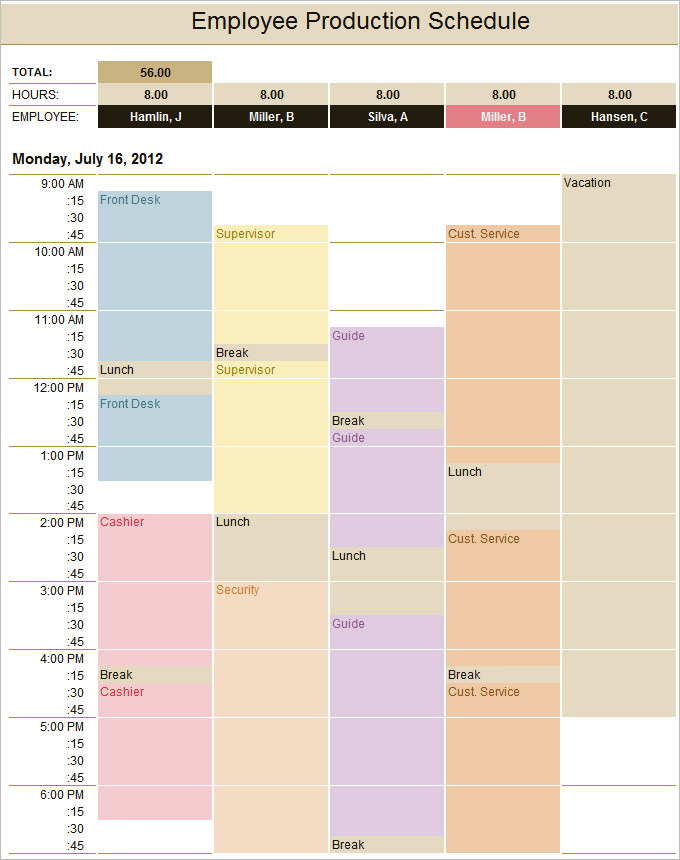 Production Schedule Template | Microsoft Excel Templates Production Schedule Template | Microsoft Excel Templates