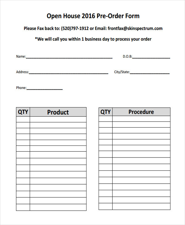 9+ Product Order Forms Free Samples, Examples Format Download 9+ Product Order Forms Free Samples, Examples Format Download