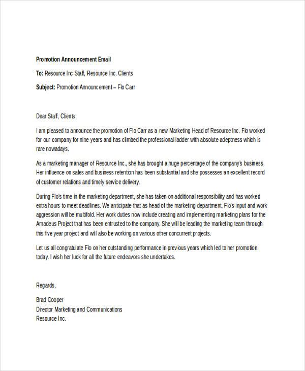 internal promotion announcement email template promotion internal promotion announcement email template promotion