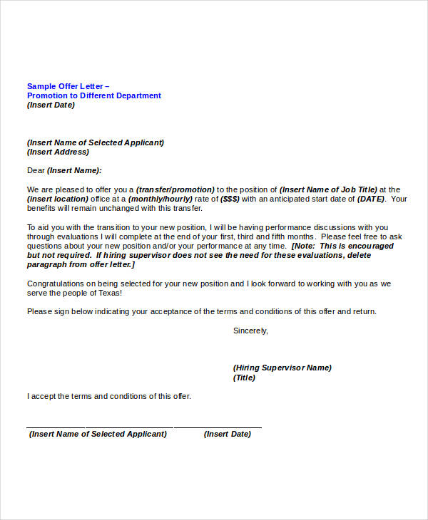 Promotion Offer Letter Template 7+Free Word Format Download Promotion Offer Letter Template 7+Free Word Format Download