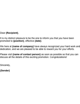 Promotion Letter Template Promotion Letter Template