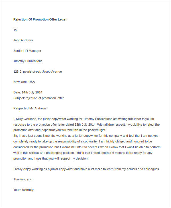 Promotion Letter Sample / Format / Template with its Definition Promotion Letter Sample / Format / Template with its Definition