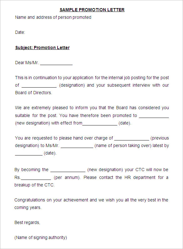 19+ Promotion Letter Templates PDF, DOC | Free & Premium Templates 19+ Promotion Letter Templates PDF, DOC | Free & Premium Templates